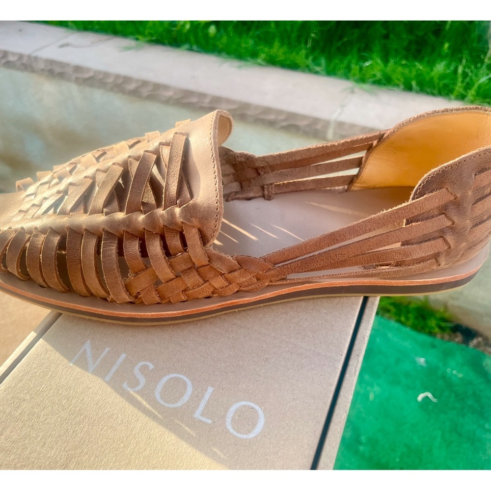Nisolo Men’s Tobacco Leather Huaraches  10.5  New with Box